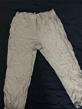 Express Men's Light Gray Elastic-Waist Chinos